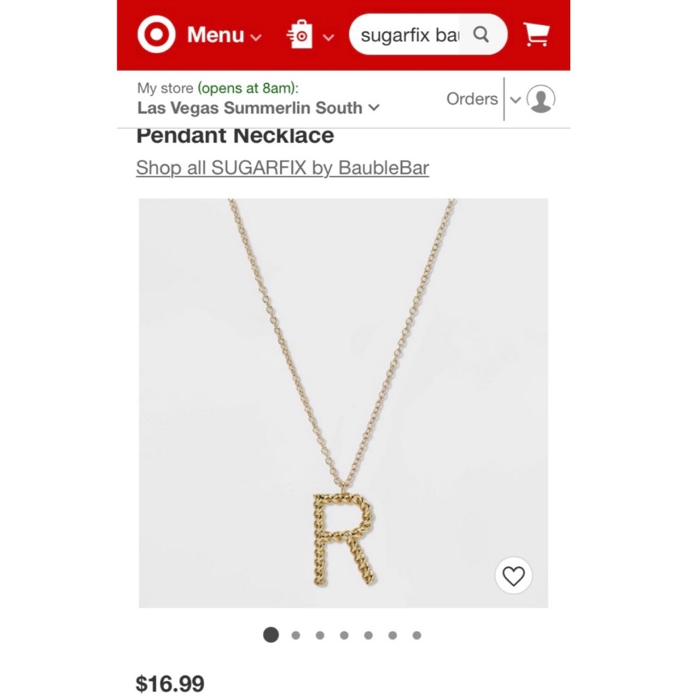 Gold initial R Pendant - Picture 2 of 3